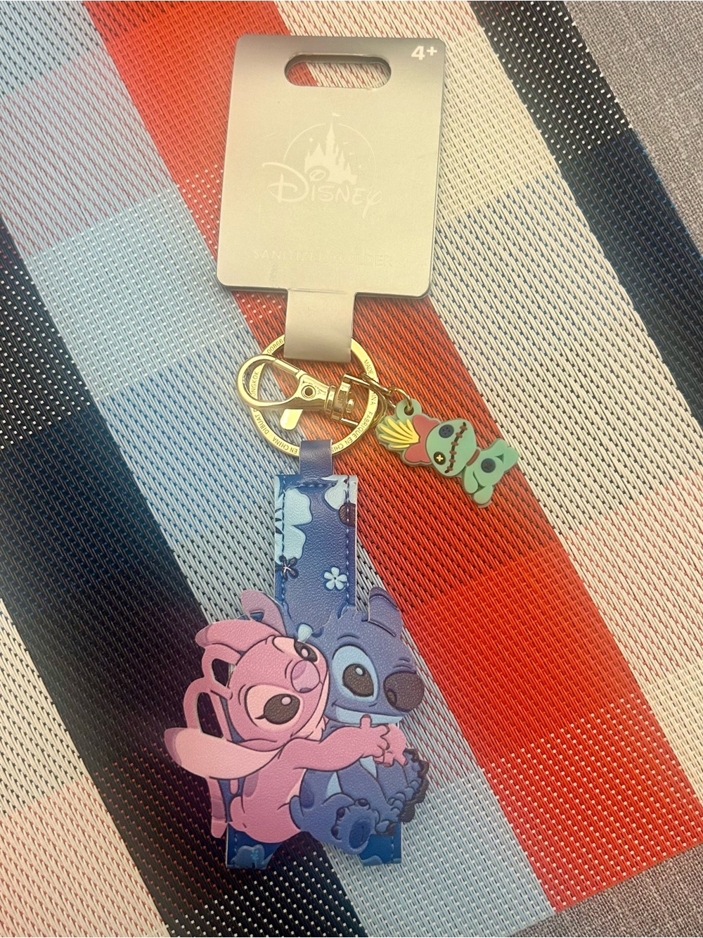 NWT ✨ Disney Stitch & Angel Sanitizer Holder Keychain